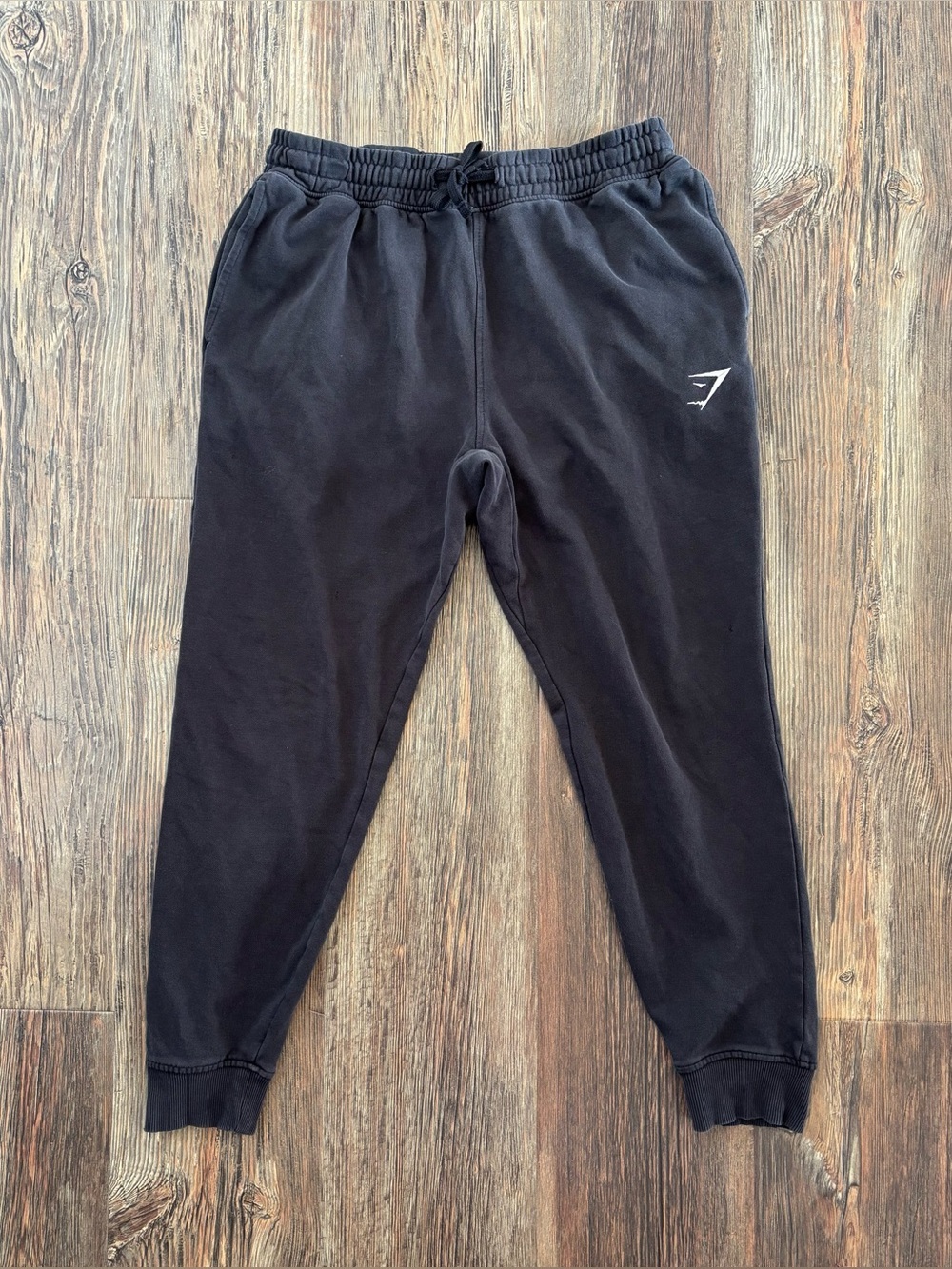 Gymshark Joggers Sweatpants Mens M Black Faded Drawstring Pockets Activewear Gym